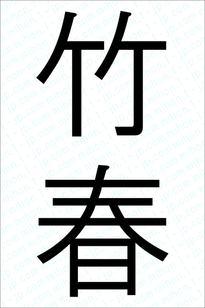 竹春の異名と異称 竹春の文字